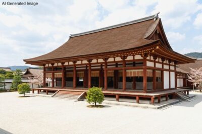 平安時代の紫宸殿（画像はAIによるイメージです）（鉄道唱歌の旅：京都の観光・名所）