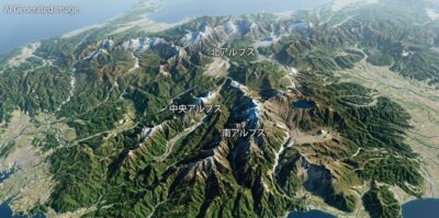 日本アルプス(画像はAIによるイメージです)(中央鉄道唱歌:上松周辺関連)