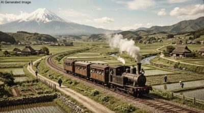 明治時代の豆相鉄道（画像はAIによるイメージです）（下土狩駅関連）