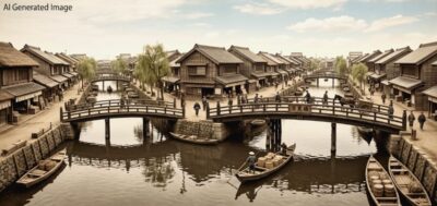 明治時代の「水の都」としての新潟（画像はAIによるイメージです）