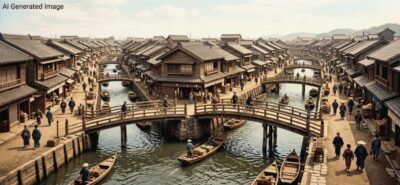 明治時代、町中に多くの橋が存在した「水の都」・新潟（画像はAIによるイメージです）