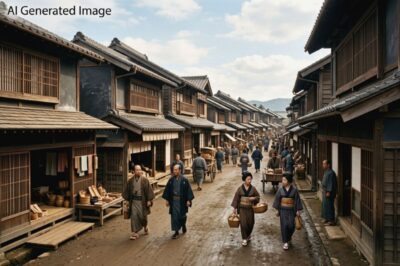 明治時代の新潟の町並み(画像はAIによるイメージです)