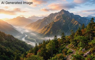 木曽の風越山(画像はAIによるイメージです)(中央線鉄道唱歌:上松周辺関連)