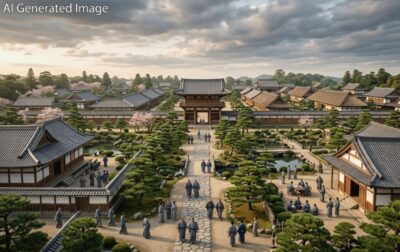 江戸時代の水戸の弘道館（画像はAIによるイメージです）