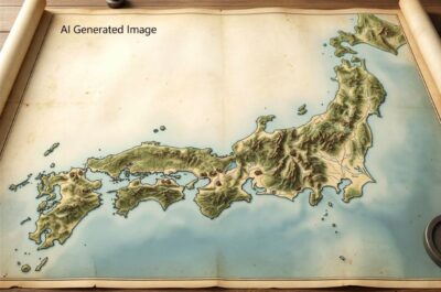 江戸時代の伊能忠敬による地図(画像はあくまでAIによるイメージです。)