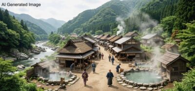 江戸時代の塩原温泉（画像はAIによるイメージです）