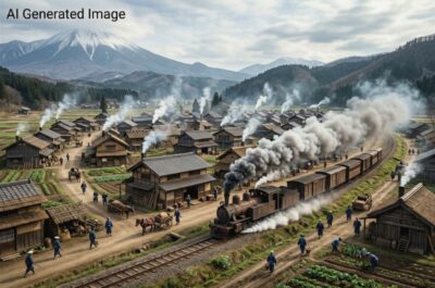 明治時代の後志地方と鉄道(画像はAIによるイメージです)