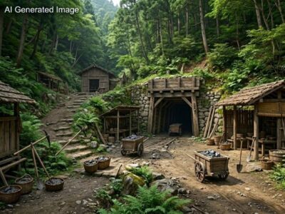 江戸時代の石見銀山（画像はAIによるイメージです）