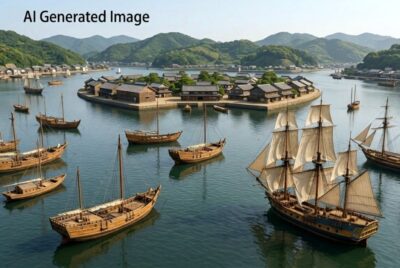 江戸時代の長崎の「出島」（画像はAIによるイメージです）