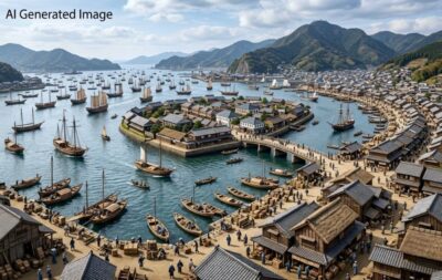 江戸時代の長崎(画像はAIによるイメージです)