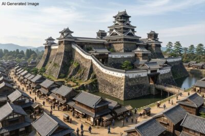 西南戦争で「敵一人・誰一人」侵入も許さなかった難攻不落の城・熊本城(画像はあくまでAIによるイメージです。史実とは異なる描写がある可能性がありますので、ご了承ください。)
