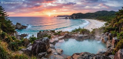 白浜温泉(画像はAIによるイメージです)(紀伊半島の旅の歴史)
