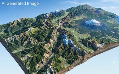 糸魚川静岡構造線のイメージ（画像はAIによるイメージです）