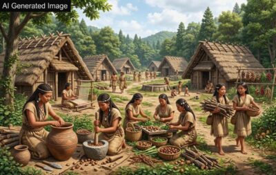 縄文時代の人々の暮らし（画像はAIによるイメージです）