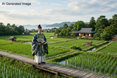 平安時代の蒲郡と藤原俊成（画像はAIによるイメージです）