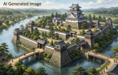 江戸時代の赤穂城（画像はあくまでAIによるイメージです。）