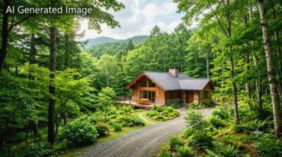 軽井沢の別荘地(画像はあくまでAIによるイメージです。)