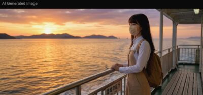 隠岐の島へ向かう（という設定のAIによる創作です！）