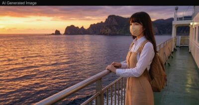 隠岐の島のフェリーより（という設定のAI画像です！）