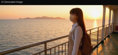 隠岐に向かうイメージ(画像はあくまでAIによるオリジナルシーンです)