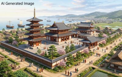 飛鳥時代の四天王寺(画像はAIによるイメージです)
