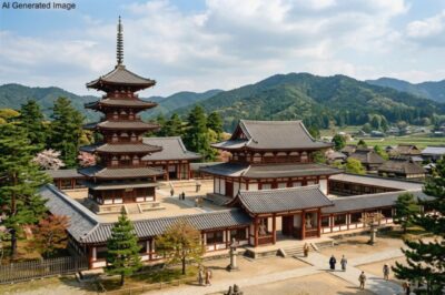 飛鳥時代の法隆寺(画像はAIによるイメージです)