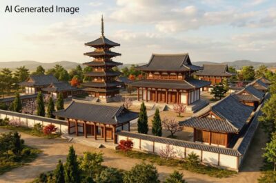 飛鳥時代の法隆寺(画像はAIによるイメージです)