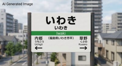 いわき駅（福島県いわき市平／たいら）（画像はAIによるイメージです。実物・実際の景色ではありません）