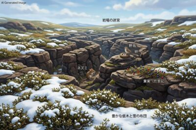 オコジョにとっては、この上なく住みやすい「理想郷」。(画像はあくまでAIによるイメージです。)