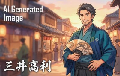 同じく三重県松阪市の偉人・三井高利（画像はあくまでAIによるイメージです。）