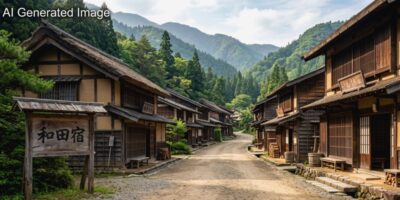 江戸時代の中山道・和田宿（画像はAIによるイメージです）