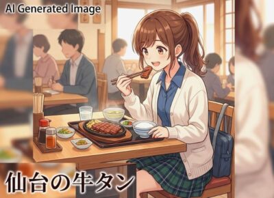 仙台名物・牛タン（画像はあくまでAIによるイメージです。）