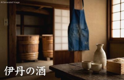 伊丹の酒（画像はあくまでAIによるイメージです。）（鉄道唱歌：神崎・尼崎関連）
