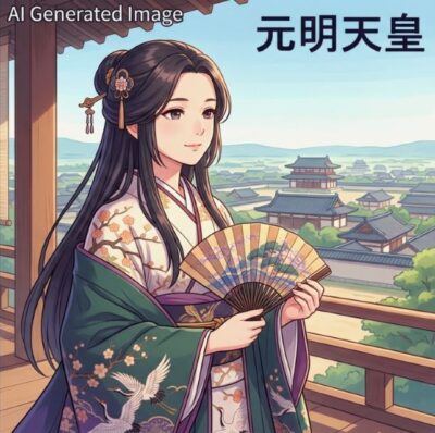 元明天皇（画像はAIによるイメージです）（鉄道唱歌：奈良めぐり関連）