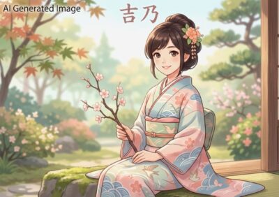 織田信長が生涯で最も愛した女性・吉乃（きつの）。（画像はあくまでAIによるイメージです。史実とは異なる描写がある可能性がありますので、ご了承ください。）