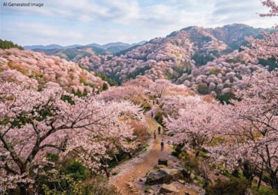 「吉野の桜」のイメージ(画像はあくまでAIによるイメージです)