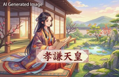 孝謙天皇（画像はAIによるイメージです）（鉄道唱歌：奈良めぐり関連）