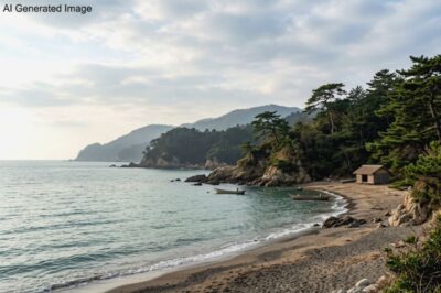 平安時代の須磨の海（画像はAIによるイメージです）
