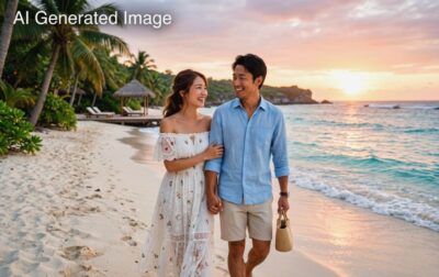 新婚旅行のイメージ(画像はAIによるイメージです)(結婚の歴史関連)