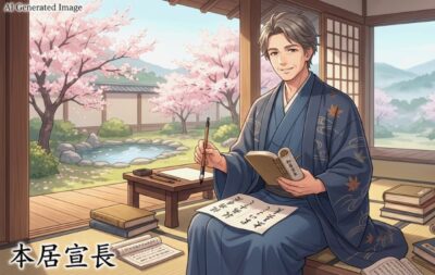 本居宣長（画像はあくまでAIによるイメージです。）（鉄道唱歌：松阪関連）
