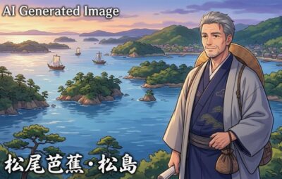 松尾芭蕉・松島(画像はあくまでAIによるイメージです。)