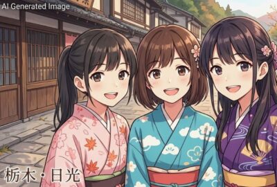 栃木・日光の観光（画像はあくまでAIによるイメージです。）（鉄道唱歌：日光線の旅）