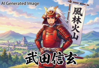 甲斐の虎・武田信玄(画像はAIによるイメージです)(鉄道唱歌:川中島関連)