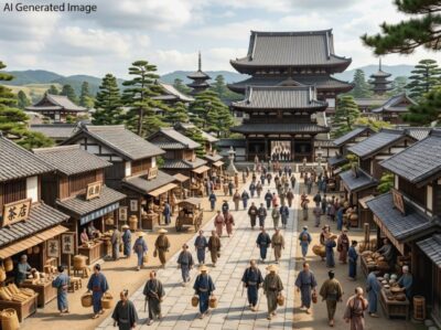 江戸時代の川崎大師（画像はAIによるイメージです）