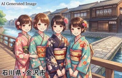 金沢の歴史的な町並み(画像はあくまでAIによるイメージです。)