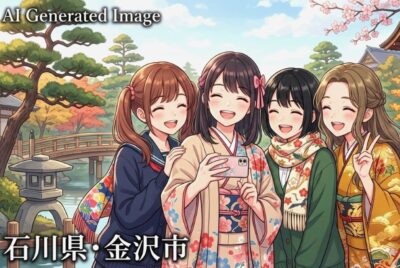 金沢・兼六園の観光(画像はあくまでAIによるイメージです。)