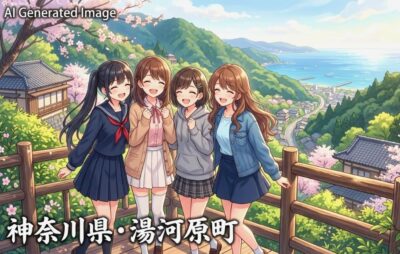 神奈川県・湯河原町の観光(画像はあくまでAIによるイメージです。)