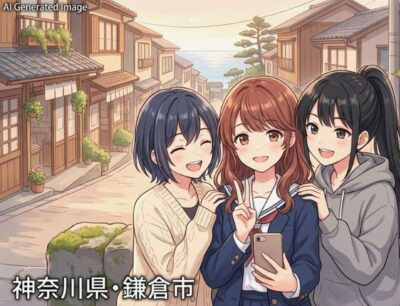 神奈川県鎌倉市の観光(画像はあくまでAIによるイメージです。)