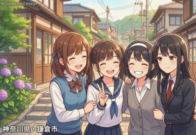 神奈川県鎌倉市の観光(画像はあくまでAIによるイメージです。)