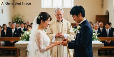 結婚式のイメージ(画像はあくまでAIによるイメージです。)(結婚の歴史関連)